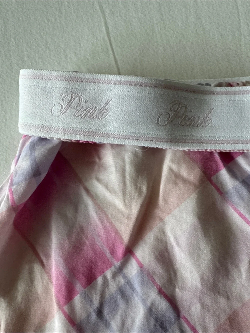 PINK Victoria's Secret Pink & Lavender Plaid Lounge Shorts - Picture 2 of 4